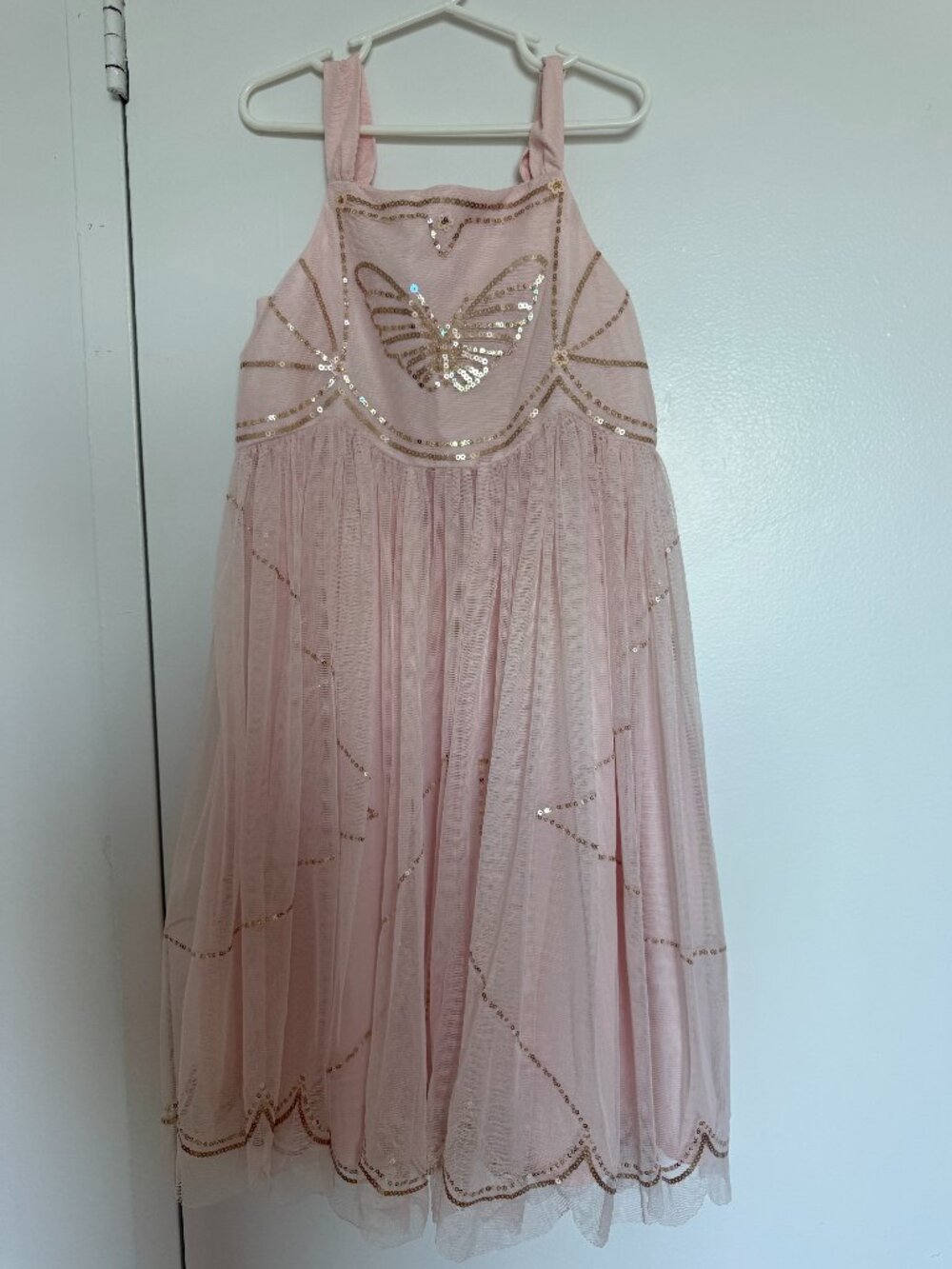HM Girls Pink Butterfly dress with underlays Size 8-9